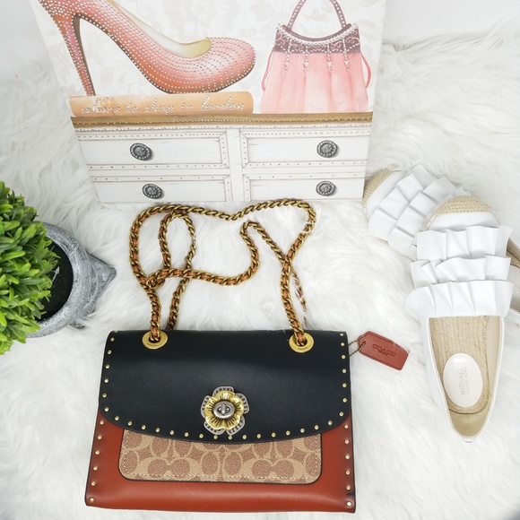 Coach Handbags - 🆕️COACH SIGNATURE CANVAS SNAKESKIN